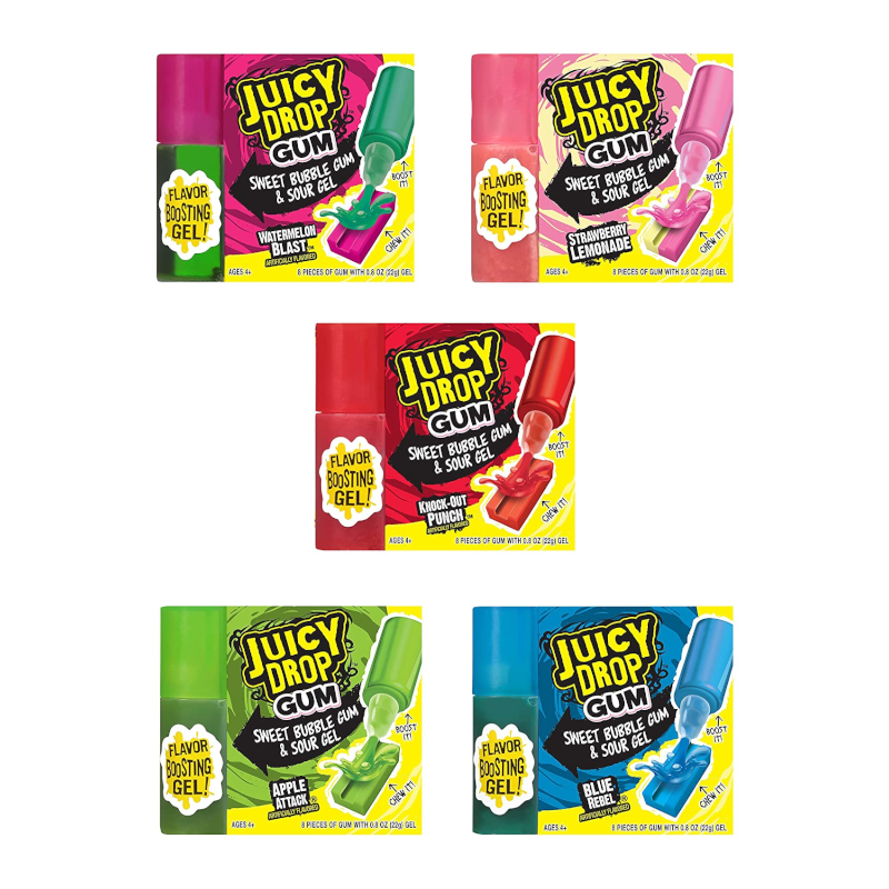 Juicy Drop Gum - Sweet Bubble Gum & Sour Gel - 22g