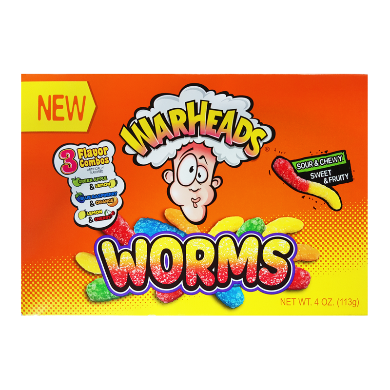 Warheads Sour Worms Theatre Box 4oz (113g)