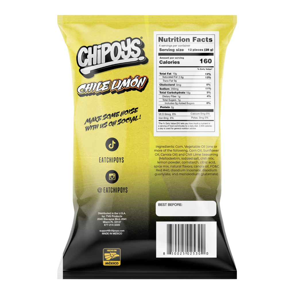 Chipoys Chile Limon Fiery Tortilla Chips - 4oz (113g)