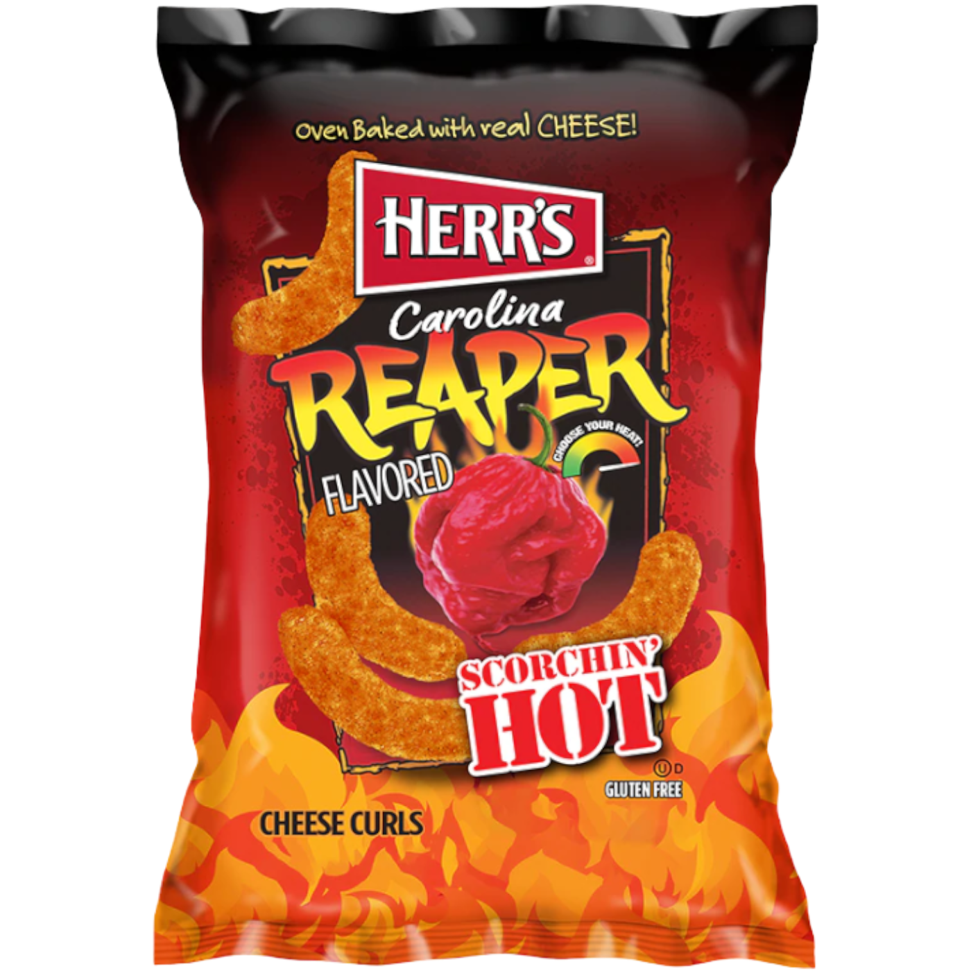 Herr's Carolina Reaper Flavoured Cheese Curls - 6oz (170g)