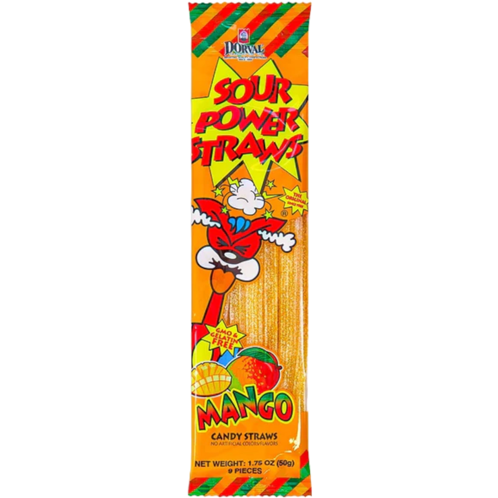 Dorval Sour Power Straws Mango - 1.75oz (50g)