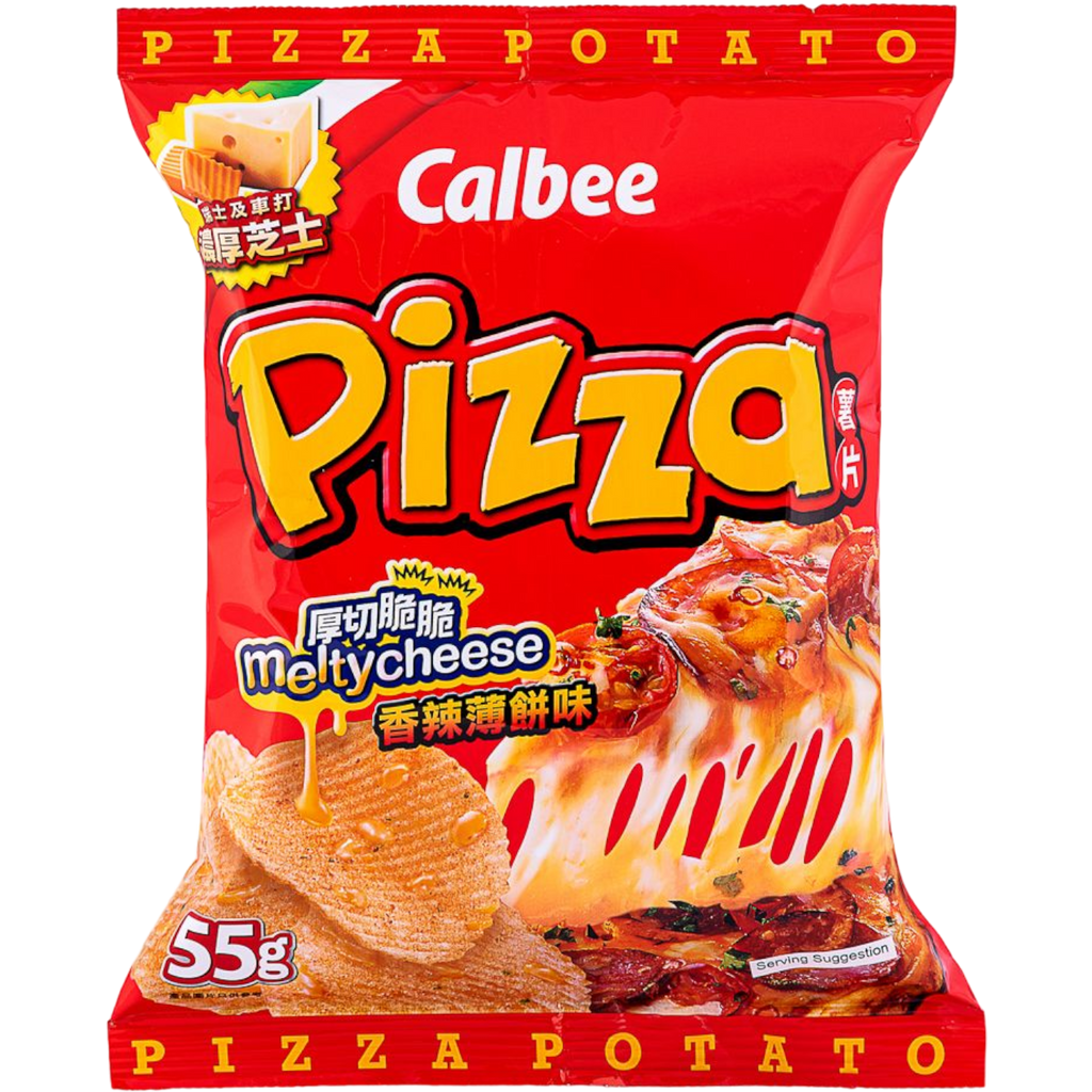 Calbee Spicy Pizza Flavoured Potato Chips - 55g