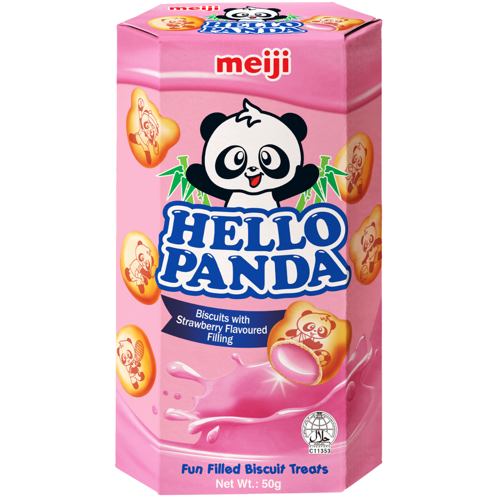 Meiji Hello Panda Strawberry Cream Biscuits - 1.76oz (50g)