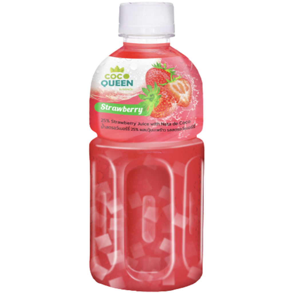 Coco Queen Strawberry Flavoured Drink with Nata de Coco (Thailand) - 320ml
