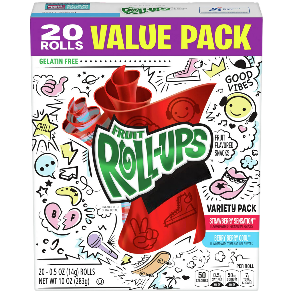 Fruit Roll-ups Value Pack (20 Rolls) - 10oz (283g)