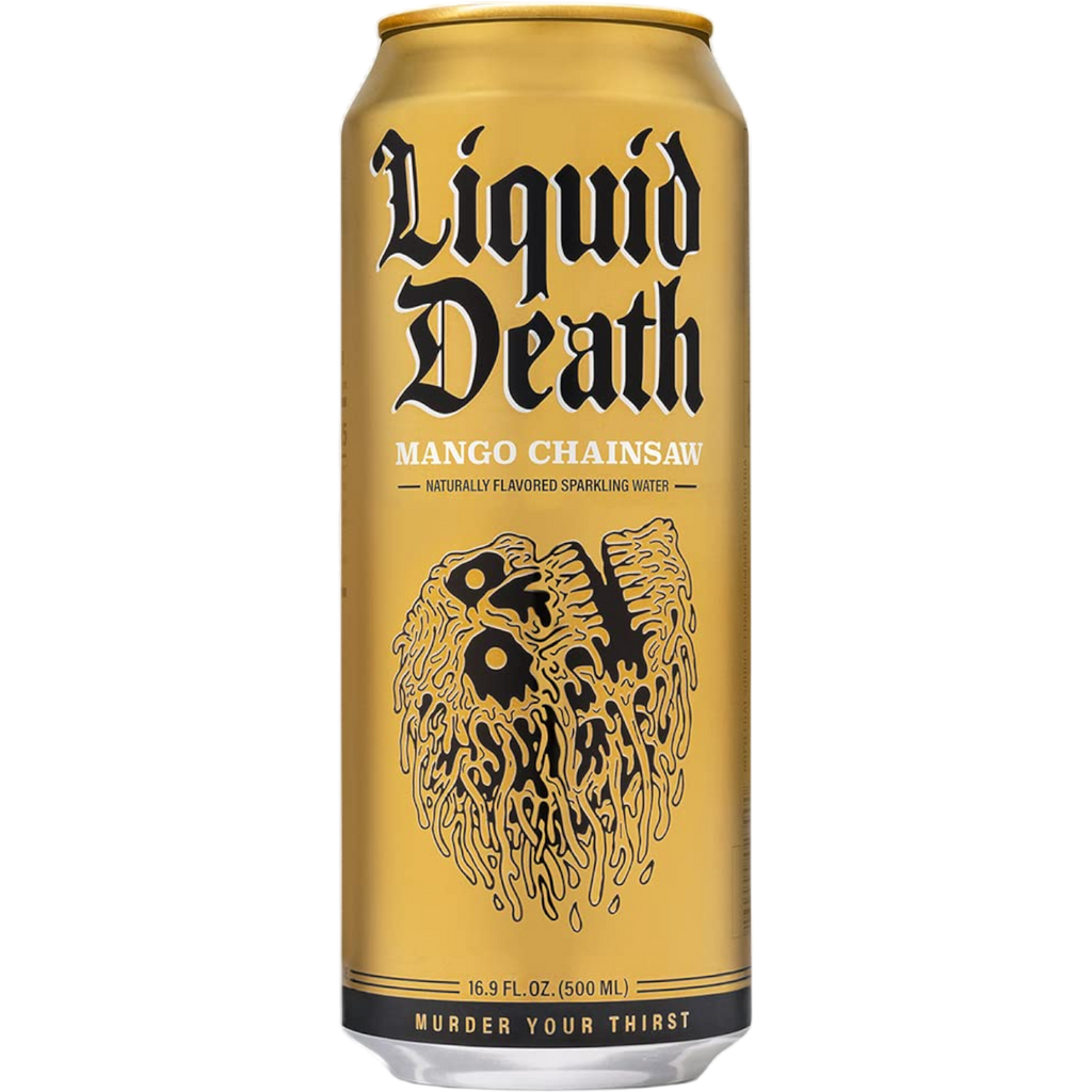 Liquid Death Mango Chainsaw Flavoured Sparkling Water - 16.9fl.oz (500ml)