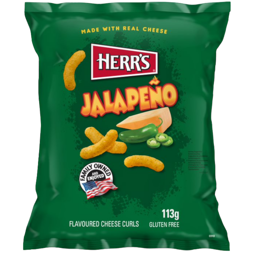 Herr's Cheese Curls Jalapeno Flavour Puffs - 4oz (113g)