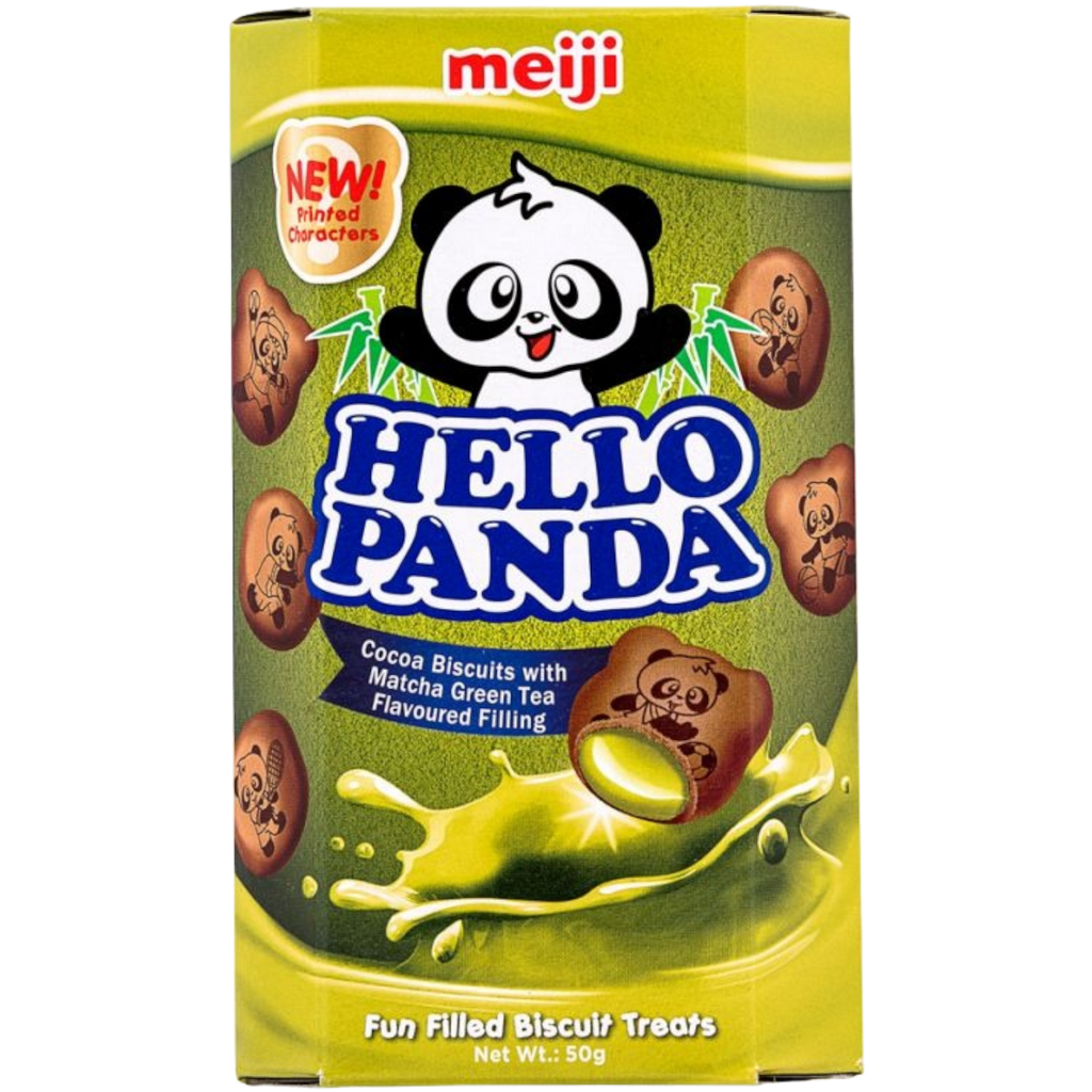Meiji Hello Panda Matcha Green Tea Cream Biscuits - 50g