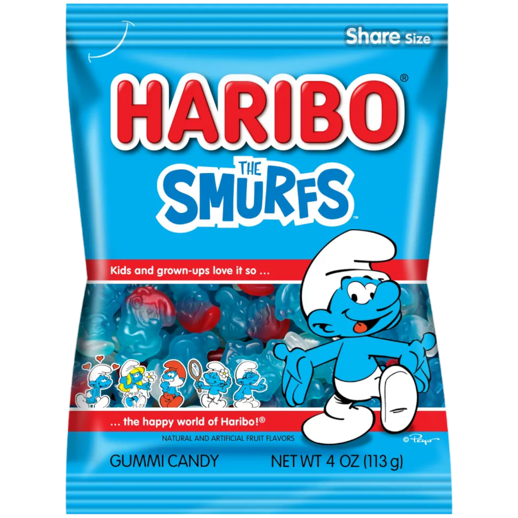 Haribo Smurfs Peg Bag - 4oz (113g)
