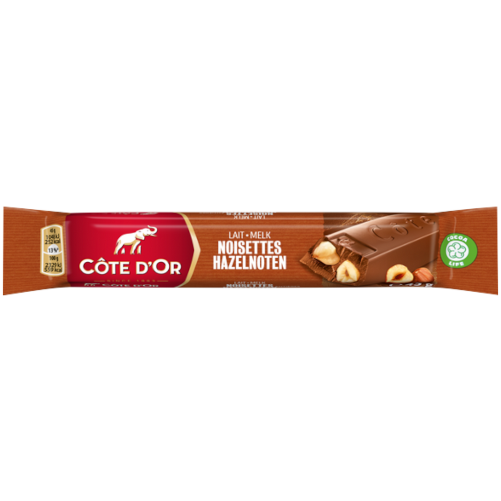 Côte d'Or Whole Hazelnuts Chocolate Bar (Belgium) - 1.6oz (45g)