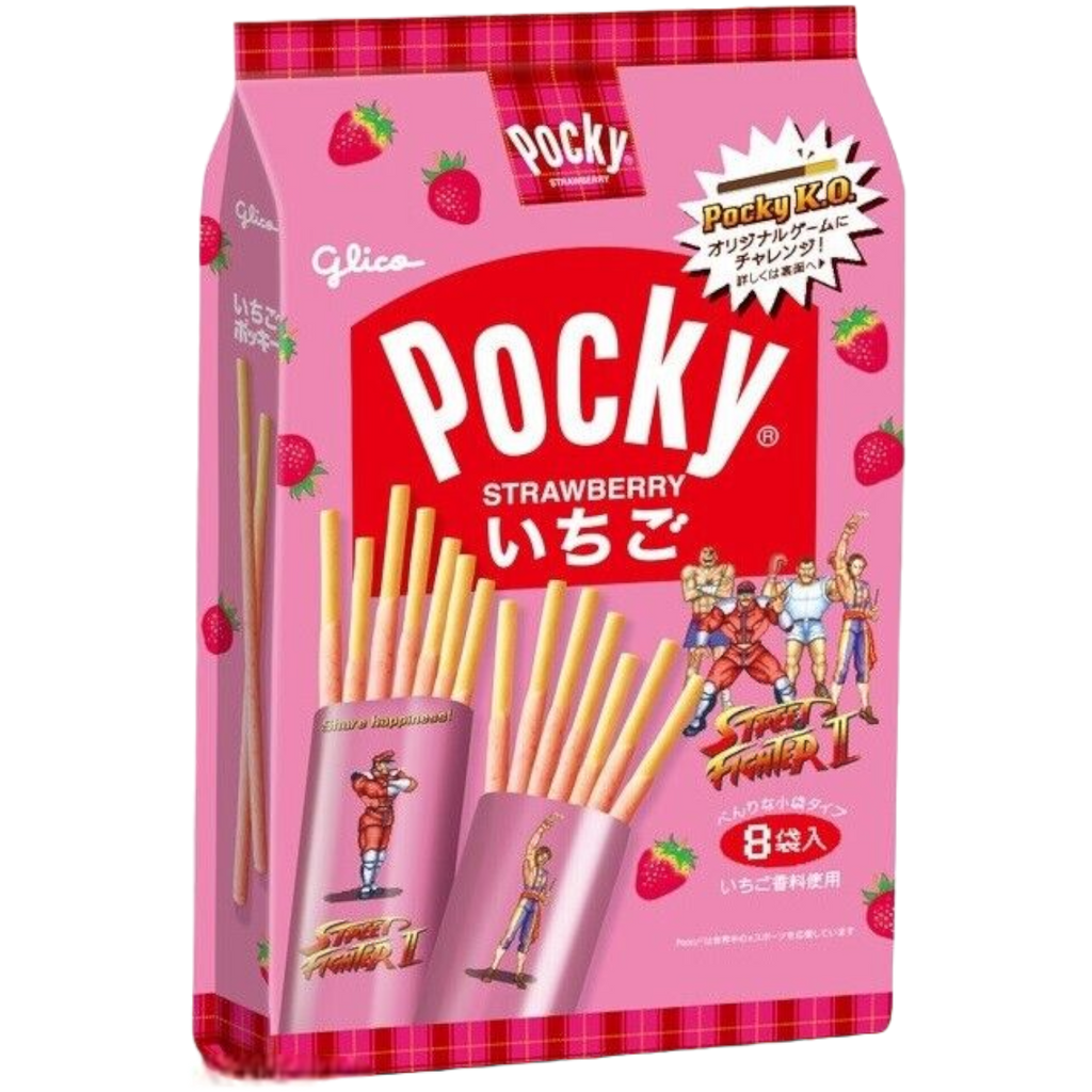 Pocky Sticks KO Strawberry Flavour Street Fighter Limited Edition (Japan) GAME CODE INCLUDED - 4.19oz (119g)