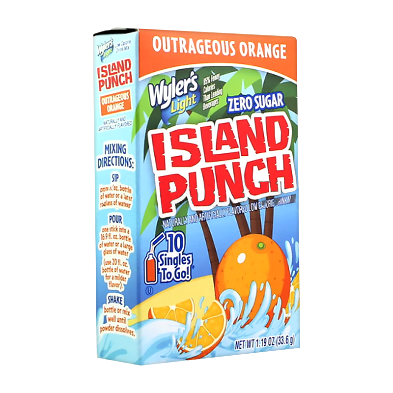 Wyler's Light Singles To Go Island Punch Outrageous Orange 10-Pack - 1.19oz (33.6g)
